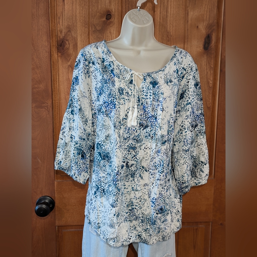 Sonoma Blue and White Women's Blouse